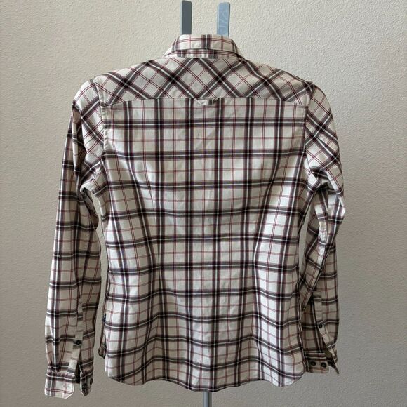 Fjallraven Fjallglim Stretch Shirt Womens Sz SM Flannel Long Sleeve Button Down - Picture 3 of 6